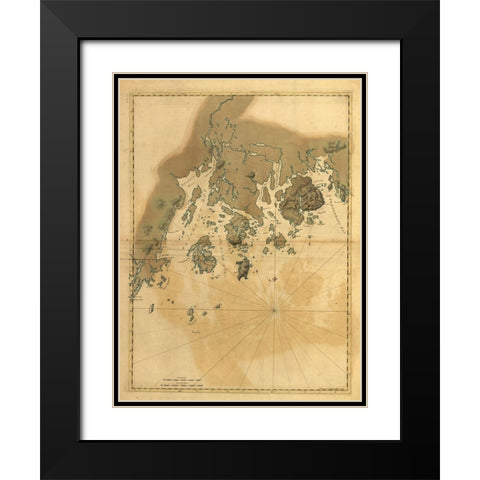 Maine Coast Black Modern Wood Framed Art Print with Double Matting by Sproul, Dan