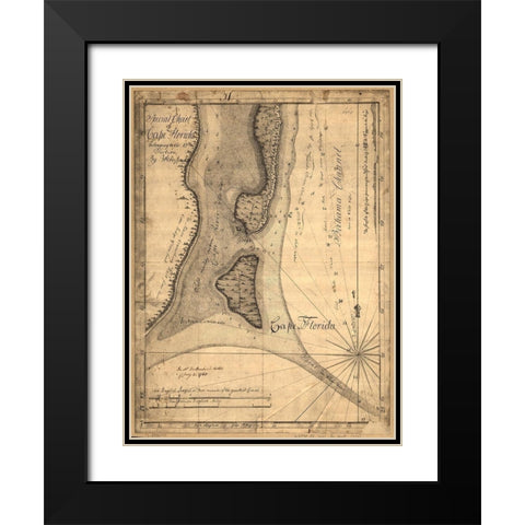 Cape Florida Black Modern Wood Framed Art Print with Double Matting by Sproul, Dan