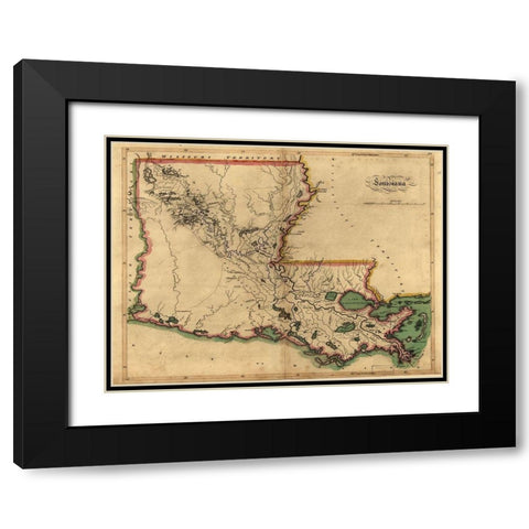 Louisiana Black Modern Wood Framed Art Print with Double Matting by Sproul, Dan