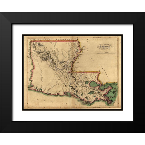 Louisiana Black Modern Wood Framed Art Print with Double Matting by Sproul, Dan