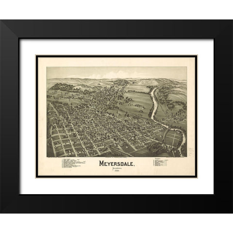 Meyersdale PA Black Modern Wood Framed Art Print with Double Matting by Sproul, Dan