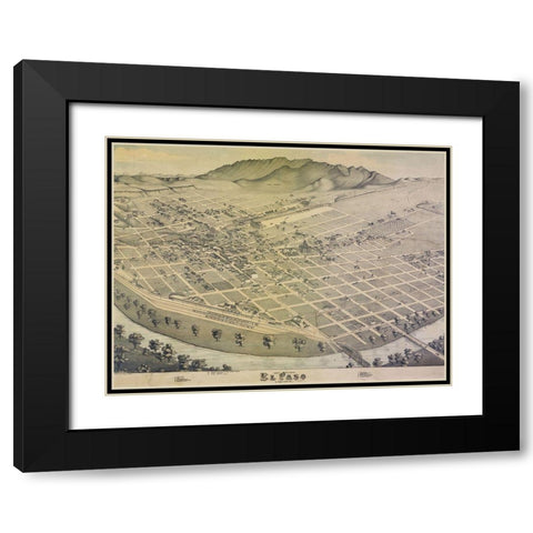 El Paso, TX Black Modern Wood Framed Art Print with Double Matting by Sproul, Dan