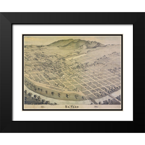 El Paso, TX Black Modern Wood Framed Art Print with Double Matting by Sproul, Dan