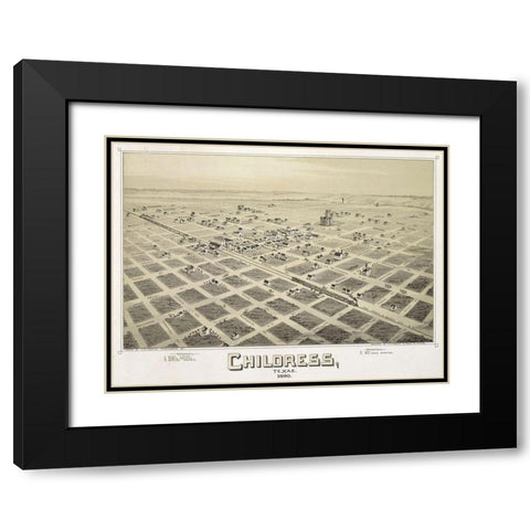 Childress, TX - 1890 Black Modern Wood Framed Art Print with Double Matting by Sproul, Dan