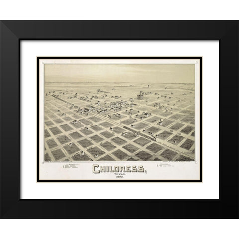 Childress, TX - 1890 Black Modern Wood Framed Art Print with Double Matting by Sproul, Dan