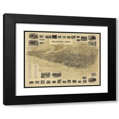 Atlantic City Black Modern Wood Framed Art Print with Double Matting by Sproul, Dan