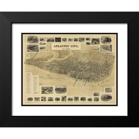 Atlantic City Black Modern Wood Framed Art Print with Double Matting by Sproul, Dan