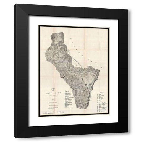 West Point, NY-1883 Black Modern Wood Framed Art Print with Double Matting by Sproul, Dan