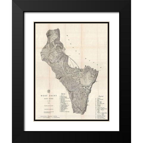 West Point, NY-1883 Black Modern Wood Framed Art Print with Double Matting by Sproul, Dan