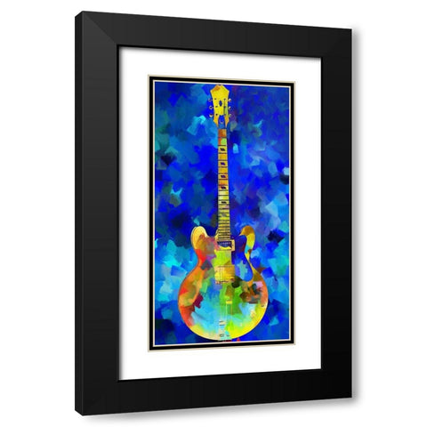 Guitar Black Modern Wood Framed Art Print with Double Matting by Sproul, Dan