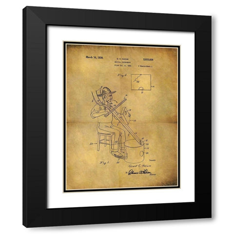 Musical Instrument 1936 Black Modern Wood Framed Art Print with Double Matting by Sproul, Dan