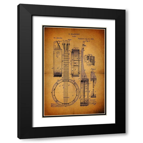 Banjo 1882 Black Modern Wood Framed Art Print with Double Matting by Sproul, Dan