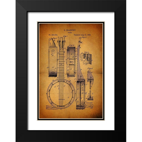Banjo 1882 Black Modern Wood Framed Art Print with Double Matting by Sproul, Dan