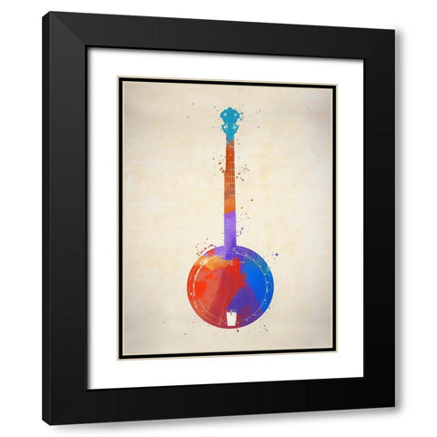 Banjo Black Modern Wood Framed Art Print with Double Matting by Sproul, Dan