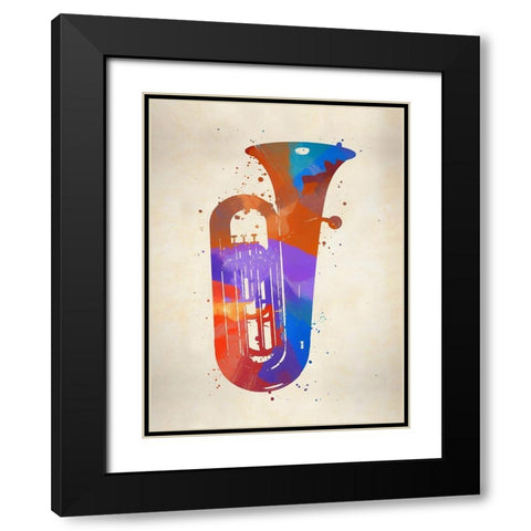Brass II Tuba Black Modern Wood Framed Art Print with Double Matting by Sproul, Dan