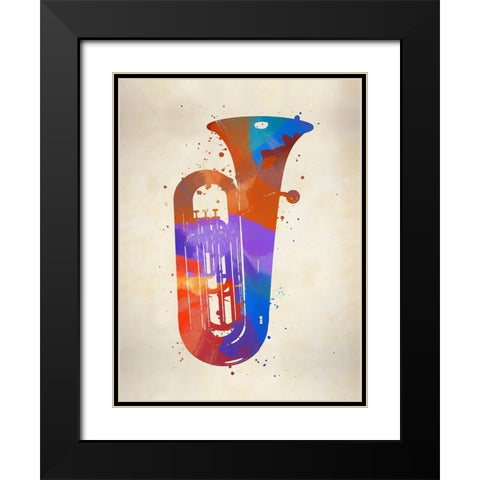 Brass II Tuba Black Modern Wood Framed Art Print with Double Matting by Sproul, Dan