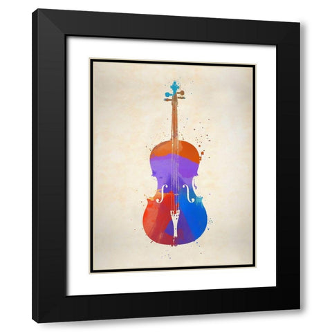 Violin Black Modern Wood Framed Art Print with Double Matting by Sproul, Dan