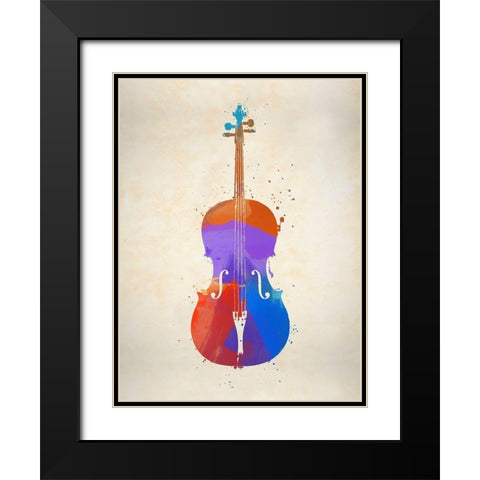 Violin Black Modern Wood Framed Art Print with Double Matting by Sproul, Dan