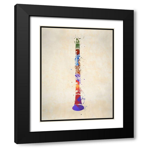 Clarinet Black Modern Wood Framed Art Print with Double Matting by Sproul, Dan