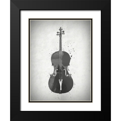 Black and White Violin Black Modern Wood Framed Art Print with Double Matting by Sproul, Dan