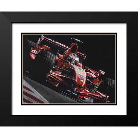Raikkonen Black Modern Wood Framed Art Print with Double Matting by Strothers, Todd