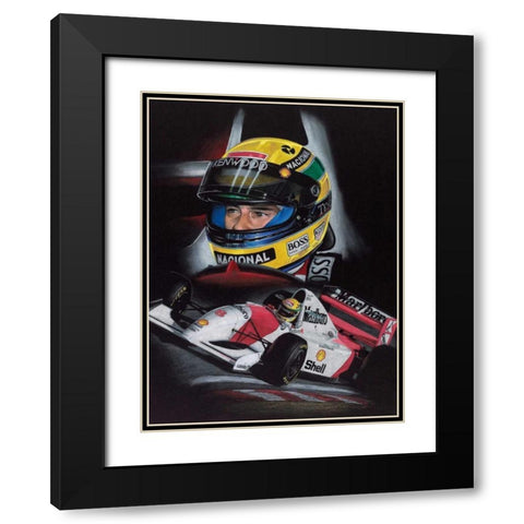 Senna Black Modern Wood Framed Art Print with Double Matting by Strothers, Todd