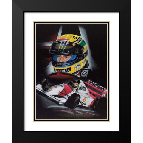 Senna Black Modern Wood Framed Art Print with Double Matting by Strothers, Todd