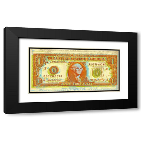 Dollar Bill Black Modern Wood Framed Art Print with Double Matting by Chambers, Dustin