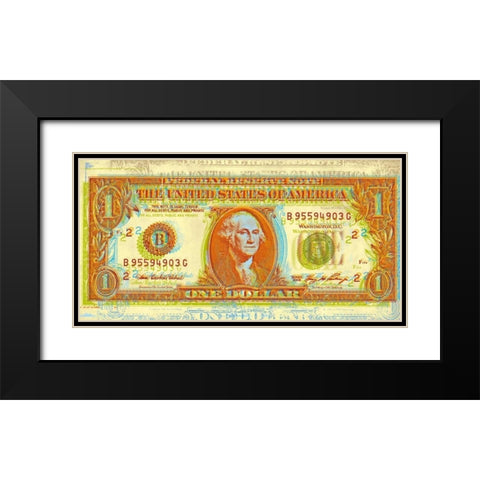 Dollar Bill Black Modern Wood Framed Art Print with Double Matting by Chambers, Dustin