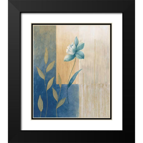 Fleurs bleues II Black Modern Wood Framed Art Print with Double Matting by Bonnard, Etienne