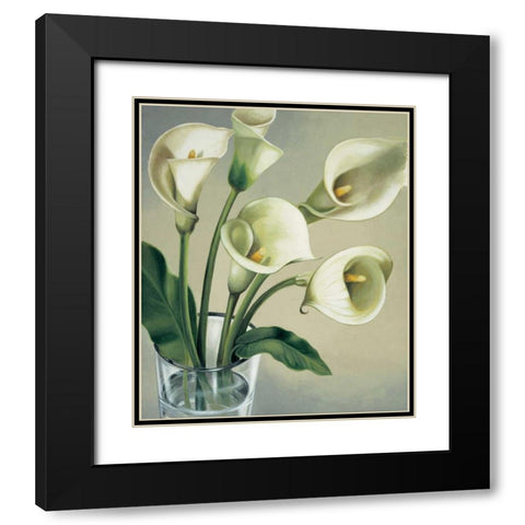 Calle in vaso Black Modern Wood Framed Art Print with Double Matting by Barberini, Eva