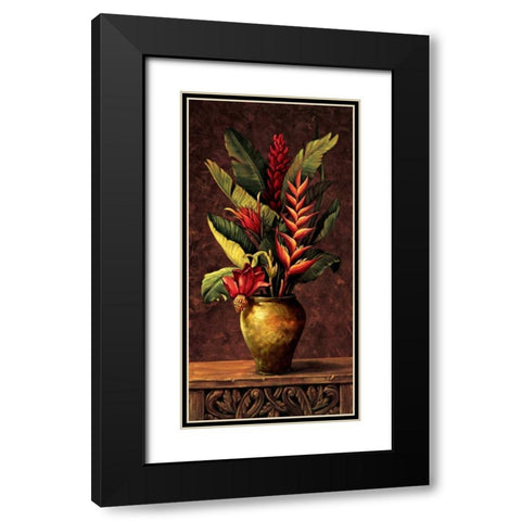 Tropical Arrangement I Black Modern Wood Framed Art Print with Double Matting by Eduardo