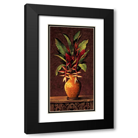 Tropical Arrangement II Black Modern Wood Framed Art Print with Double Matting by Eduardo
