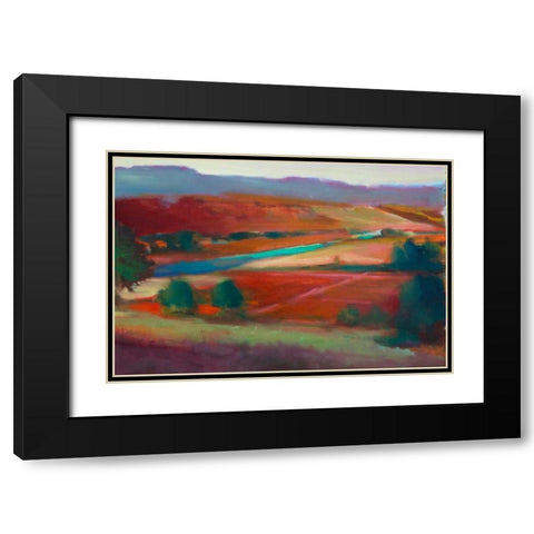 Valley View I Black Modern Wood Framed Art Print with Double Matting by Barbini, Eddie
