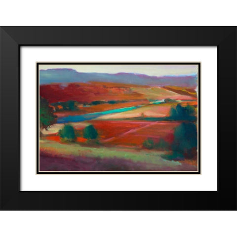 Valley View I Black Modern Wood Framed Art Print with Double Matting by Barbini, Eddie
