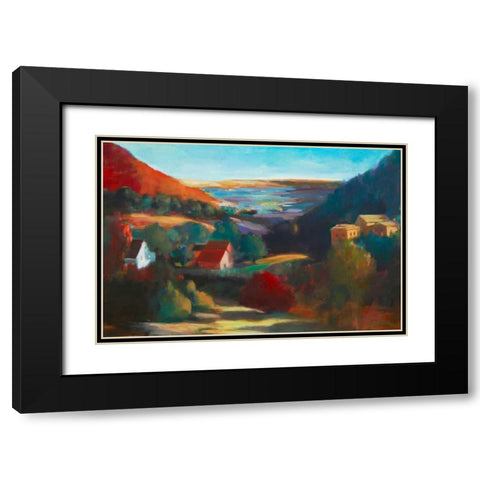 Valley View II Black Modern Wood Framed Art Print with Double Matting by Barbini, Eddie