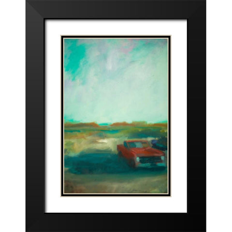 Red Truck Black Modern Wood Framed Art Print with Double Matting by Barbini, Eddie