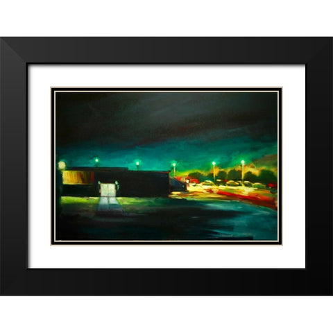 Night Time Black Modern Wood Framed Art Print with Double Matting by Barbini, Eddie