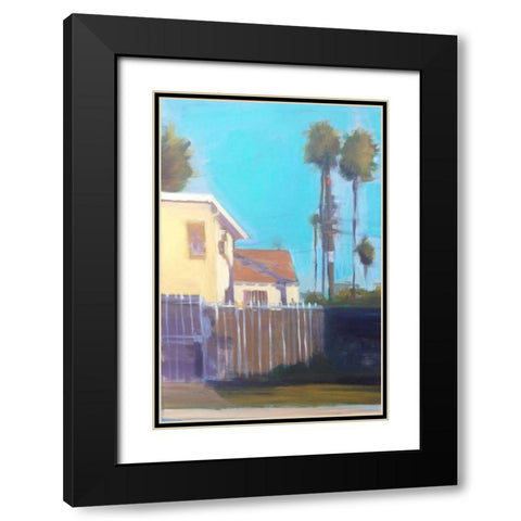 Palms and Shadows Black Modern Wood Framed Art Print with Double Matting by Barbini, Eddie