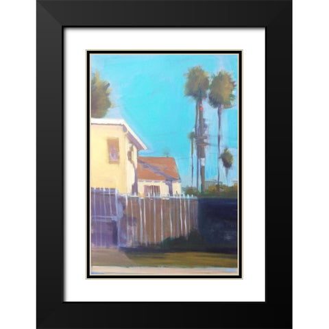 Palms and Shadows Black Modern Wood Framed Art Print with Double Matting by Barbini, Eddie
