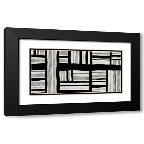 Intersect - Silver Black Modern Wood Framed Art Print with Double Matting by Roberts, Ellie