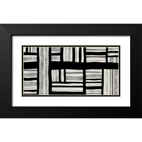 Intersect - Silver Black Modern Wood Framed Art Print with Double Matting by Roberts, Ellie