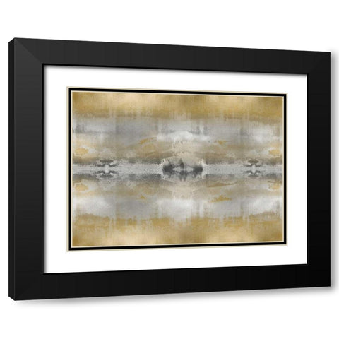 Golden Symmetry Black Modern Wood Framed Art Print with Double Matting by Roberts, Ellie