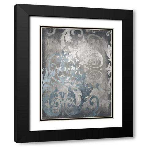 Damask in Silver II Black Modern Wood Framed Art Print with Double Matting by Roberts, Ellie