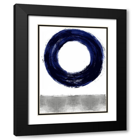 Gravitate Blue I Black Modern Wood Framed Art Print with Double Matting by Roberts, Ellie