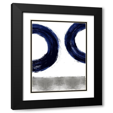 Gravitate Blue II Black Modern Wood Framed Art Print with Double Matting by Roberts, Ellie