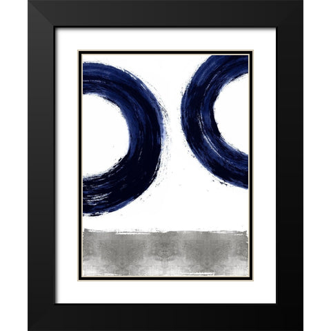 Gravitate Blue II Black Modern Wood Framed Art Print with Double Matting by Roberts, Ellie
