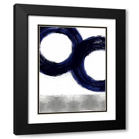 Gravitate Blue III Black Modern Wood Framed Art Print with Double Matting by Roberts, Ellie