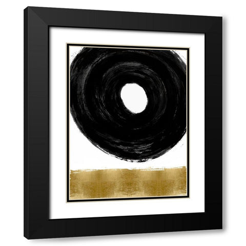 Glide Black and Gold I Black Modern Wood Framed Art Print with Double Matting by Roberts, Ellie