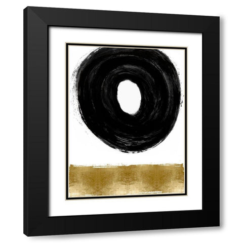Glide Black and Gold II Black Modern Wood Framed Art Print with Double Matting by Roberts, Ellie